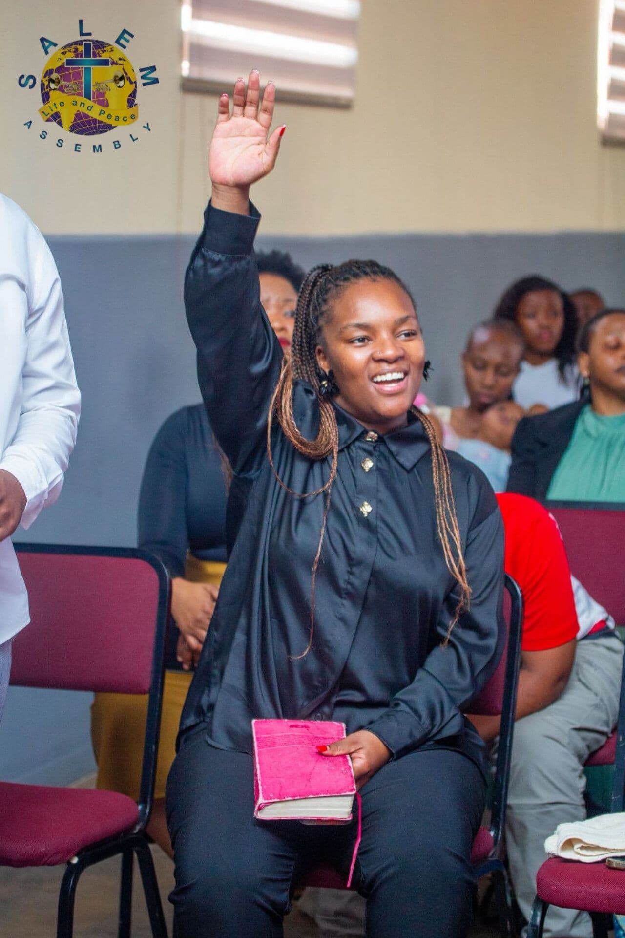 Young woman worshipping